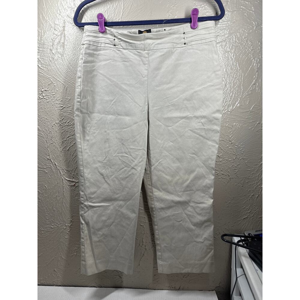 JM Collection Womens Stretch Pull On Tan Capri Pant Relaxed Fit Size Medium‎